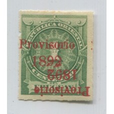 URUGUAY 1891 Yv. 85 ESTAMPILLA VARIEDAD SOBRECARGA DOBLE UNA INVERTIDA