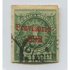 URUGUAY 1891 Yv. 85 ESTAMPILLA VARIEDAD "PREVISORIO"