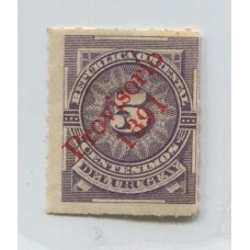 URUGUAY 1891 Yv. 84 ESTAMPILLA VARIEDAD SOBRECARGA "1391"