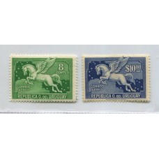 URUGUAY 1943 Yv. AEREO 97/8 SERIE COMPLETA DE ESTAMPILLAS NUEVAS MINT +22 Euros