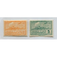URUGUAY 1944 Yv. AEREO 99/100 SERIE COMPLETA DE ESTAMPILLAS NUEVAS MINT 20 Euros