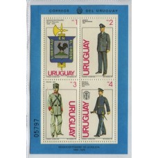 URUGUAY 1979 BLOQUE MINT UNIFORMES MILITARES