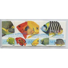 PECES FAUNA MARINA SERIE COMPLETA DE ESTAMPILLAS MINT VANNUATU