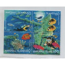 PECES FAUNA MARINA SERIE COMPLETA DE ESTAMPILLAS MINT ISLAS MARSHALL