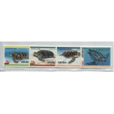 TORTUGAS FAUNA MARINA SERIE COMPLETA DE ESTAMPILLAS MINT ARUBA