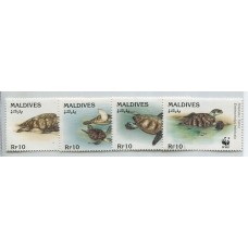 WWF TORTUGAS FAUNA MARINA SERIE COMPLETA DE ESTAMPILLAS MINT MALDIVES