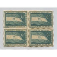 ARGENTINA VIÑETA 1912 GJ 1 PRO FLOTILLA DE AVIACION MILITAR CUADRO MINT