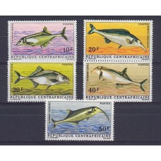 REPUBLIQUE CENTRAFRICAINE SERIE COMPLETA DE ESTAMPILLAS MINT FAUNA MARINA PECES