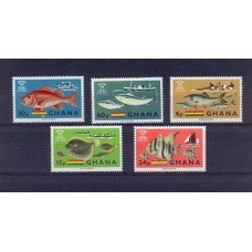 GHANA SERIE COMPLETA MINT FAUNA MARINA PECES BARCOS