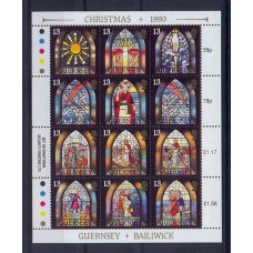 GUERNSEY 1993 SERIE COMPLETA MINT VITRAUX RELIGION ARTE