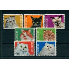 NICARAGUA GATOS FAUNA SERIE COMPLETA DE ESTAMPILLAS MINT