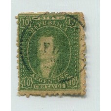 ARGENTINA 1864 GJ 23 RIVADAVIA DE 10 Cts. MUY BONITO EJEMPLAR