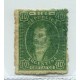 ARGENTINA 1864 GJ 23 RIVADAVIA DE 10 Cts. MATASELLO COLOR AZUL