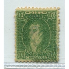 ARGENTINA 1864 GJ 23 RIVADAVIA PE 12I CON MATASELLO OM U$ 30