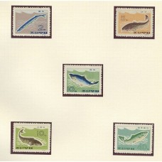 COREA DEL NORTE 1966 PECES FAUNA MARINA SERIE COMPLETA DE ESTAMPILLAS MINT