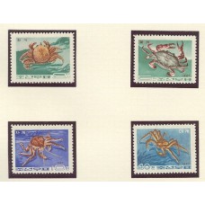 COREA DEL NORTE 1967 FAUNA MARINA SERIE COMPLETA DE ESTAMPILLAS MINT CANGREJOS