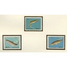 COREA DEL NORTE 1969 FAUNA MARINA SERIE COMPLETA DE ESTAMPILLAS MINT PECES