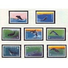 TURKS y CAICOS BALLENAS FAUNA MARINA SERIE COMPLETA DE ESTAMPILLAS NUEVAS MINT