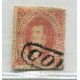 ARGENTINA 1867 GJ 28 RIVADAVIA ESTAMPILLA DE 6ta TIRADA U$ 60 CON DOS MATASELLOS DIFERENTES