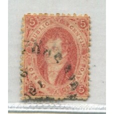 ARGENTINA 1864 GJ 19 RIVADAVIA ESTAMPILLA DE 2da TIRADA HERMOSO U$ 30