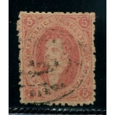 ARGENTINA 1864 GJ 19 RIVADAVIA ESTAMPILLA DE 2da TIRADA MATASELLO ROCOCO DE SALTA