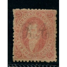 ARGENTINA 1864 GJ 19 RIVADAVIA ESTAMPILLA DE 2da TIRADA ESTAMPILLA NUEVA CON GOMA U$ 288 ( U$ 72 + 300 % )