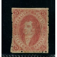 ARGENTINA 1864 GJ 19 RIVADAVIA ESTAMPILLA DE 1ra TIRADA NUEVA U$ 72