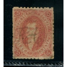 ARGENTINA 1864 GJ 19 RIVADAVIA ESTAMPILLA DE 1ra TIRADA NUEVA CON GOMA PEQUEÑA REPARACION U$ 288 ( U$ 72 + 300 % )