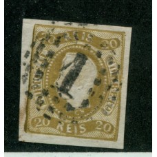 PORTUGAL 1866 Yv. 20 ESTAMPILLA USADA, HERMOSA 75 Euros