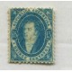 ARGENTINA 1864 GJ 24 RIVADAVIA ESTAMPILLA DE 15 Cts IMPRESIÓN SEMINITIDA CON SUAVE MATASELLO