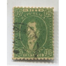 ARGENTINA 1864 GJ 23 RIVADAVIA de 10 Cts ESTAMPILLA DE IMPRESIÓN BORROSA MAGNIFICO EJEMPLAR FIRMADO POR KNEITSCHEL