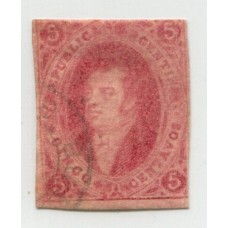 ARGENTINA 1872 GJ 34 RIVADAVIA ESTAMPILLA DE 8va TIRADA BONITO EJEMPLAR DE PLANCHA ALGO RAYADA U$ 85