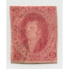 ARGENTINA 1872 GJ 34 RIVADAVIA ESTAMPILLA DE 8va TIRADA BONITO EJEMPLAR DE PLANCHA ALGO RAYADA U$ 85