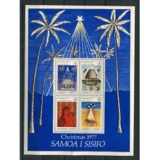 SAMOA Y SISIFO RELIGION 1977 PINTURAS ARTE ESTAMPILLAS EN HOJA BLOCK NUEVA MINT