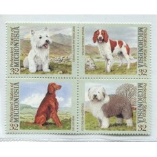 MICRONESIA PERROS SERIE COMPLETA DE ESTAMPILLAS MINT