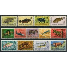 COLONIAS INGLESAS HONDURAS BRITANICA PECES FAUNA SERIE COMPLETA DE ESTAMPILLAS MINT