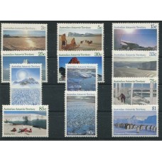 TERRITORIO ANTARTICO AUSTRALIANO SERIE COMPLETA DE ESTAMPILLAS MINT PERROS PINGUINOS AVION