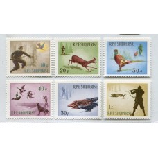 PERROS FAUNA ALBANIA SERIE COMPLETA DE ESTAMPILLAS MINT