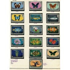 SOLOMON PECES FAUNA MARINA FLORES AVES MARIPOSAS SERIE COMPLETA DE ESTAMPILLAS MINT