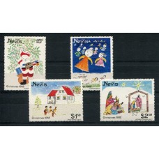 NEVIS DIBUJOS SERIE COMPLETA DE ESTAMPILLAS MINT NAVIDAD