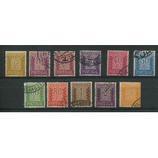 PORTUGAL 1940 Yv. TAXA 58/68 SERIE COMPLETA DE ESTAMPILLAS USADAS 10 EUROS