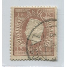 PORTUGAL 1870 Yv. 38B ESTAMPILLA USADA 65 Euros