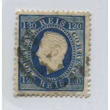 PORTUGAL 1870 Yv. 45 ESTAMPILLA USADA 85 Euros