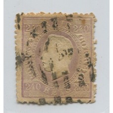 PORTUGAL 1870 Yv. 48 ESTAMPILLA USADA, MUY RARA 1150 Euros