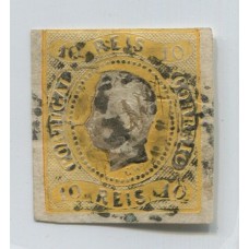 PORTUGAL 1866 Yv. 19 ESTAMPILLA USADA 150 Euros