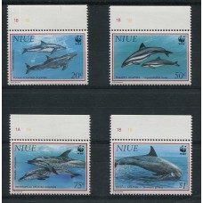 WWF DELFINES FAUNA MARINA NIUE SERIE COMPLETA DE ESTAMPILLAS NUEVAS MINT