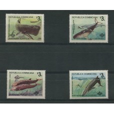 REPUBLICA DOMINICANA BALLENAS FAUNA MARINA SERIE COMPLETA DE ESTAMPILLAS MINT