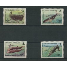 REPUBLICA DOMINICANA BALLENAS FAUNA MARINA SERIE COMPLETA DE ESTAMPILLAS MINT