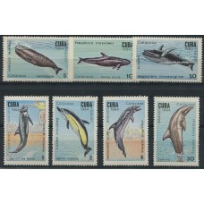 CUBA 1984 Yv. 2522/8 SERIE COMPLETA DE ESTAMPILLAS MINT FAUNA MARINA BALLENAS