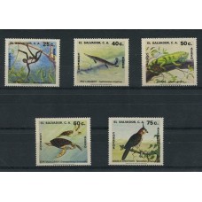 EL SALVADOR FAUNA SALVAJE TORUGA MARINA PECES AVES SERIE COMPLETA DE ESTAMPILLAS MINT